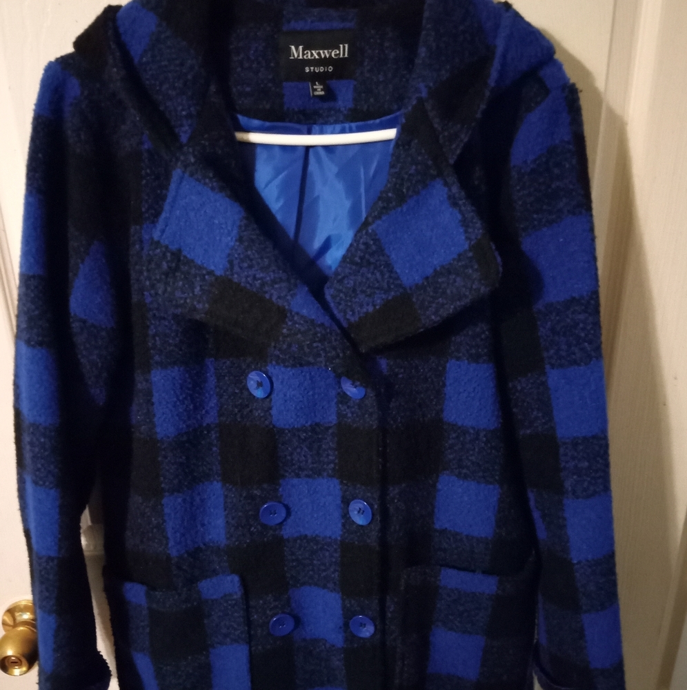 Blue & black peacoat